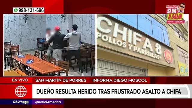Dueño de restaurante resultó herido tras frustrado asalto en San Martín de Porres