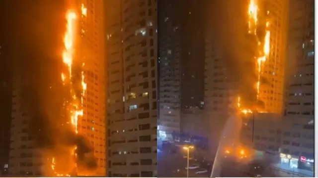 Edificio residencial en Emiratos Árabes ardió en llamas