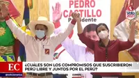 Elecciones 2021: ¿Cuáles son los compromisos que suscribieron Perú Libre y Juntos por el Perú?