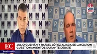 Elecciones 2021: Guzmán y López Aliaga se lanzaron cuestionamientos durante debate