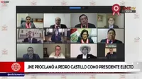 JNE proclamó a Pedro Castillo como presidente electo del Perú