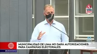 Elecciones 2021: Muñoz asegura que no se darán autorizaciones para cierres de campañas