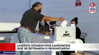 Elecciones 2021: Limeños votaron por candidatos que se retiraron o renunciaron