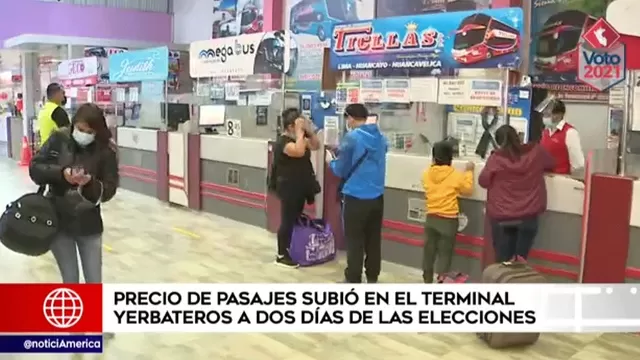 Elecciones 2021: El precio de los pasajes subió en el terminal Yerbateros a días de los comicios