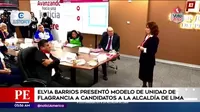 Elvia Barrios presentó modelo de unidad de flagrancia a candidatos a la alcaldía de Lima