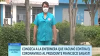 La enfermera que vacunó al presidente Francisco Sagasti contra el coronavirus 