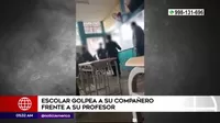 Escolar golpeó a su compañero frente a su profesor en Surco