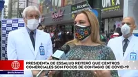 Presidenta de EsSalud reiteró que centros comerciales son focos de contagio de COVID-19