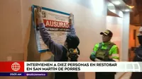 Estado de emergencia en San Martín de Porres: Diez personas intervenidas en restobar 