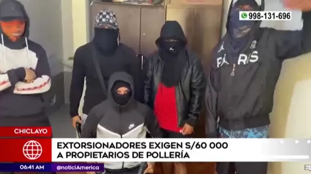 Extorsionadores exigen pago de 60 mil soles a propietarios de pollería en Chiclayo