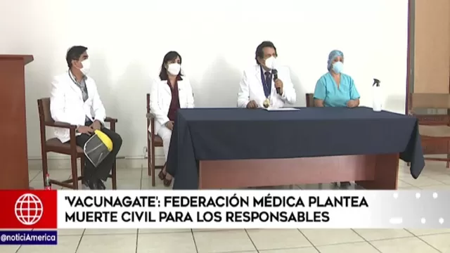Federación Médica: Esperamos la muerte civil para los responsables por vacunaciones irregulares