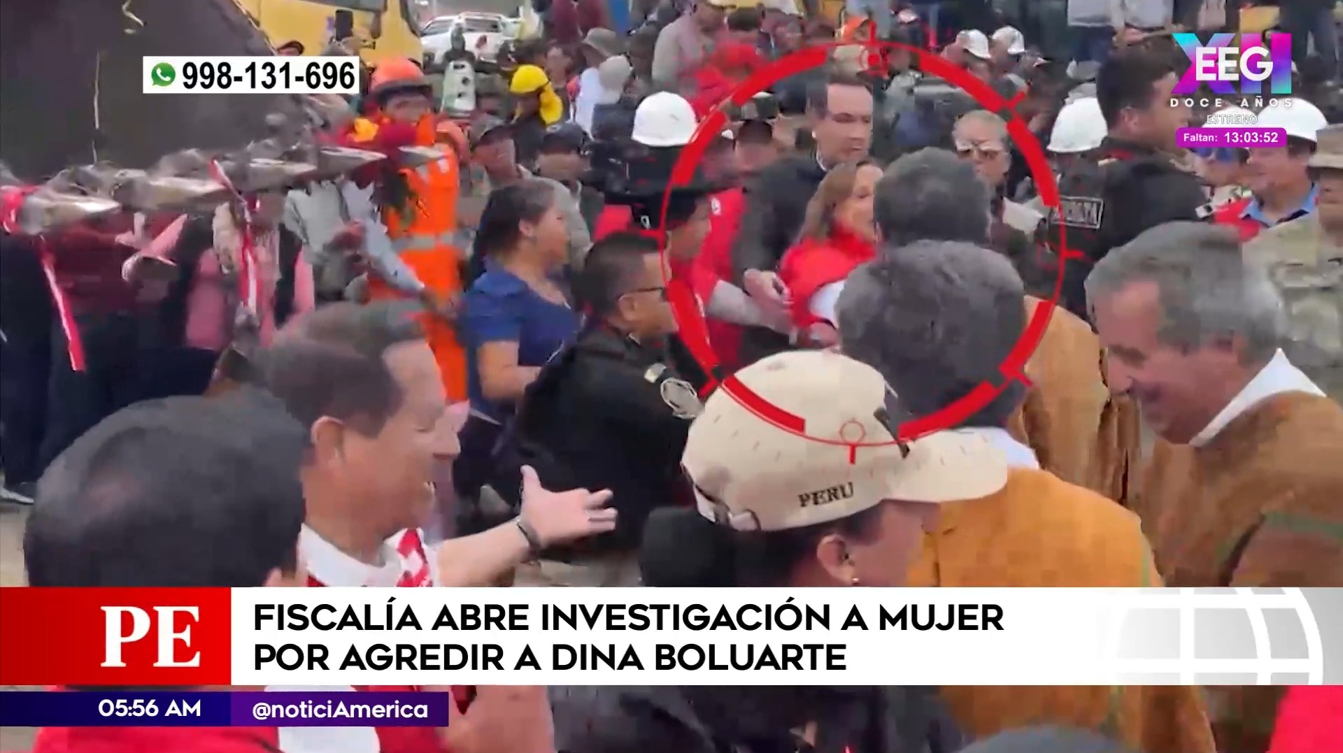 Agresión a Dina Boluarte en Ayacucho. Foto: América Noticias