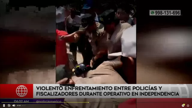 Incidente entre fiscalizadores de Independencia y San Martín de Porres. Foto: América Noticias
