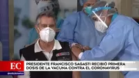 Francisco Sagasti recibió primera dosis de la vacuna contra el coronavirus