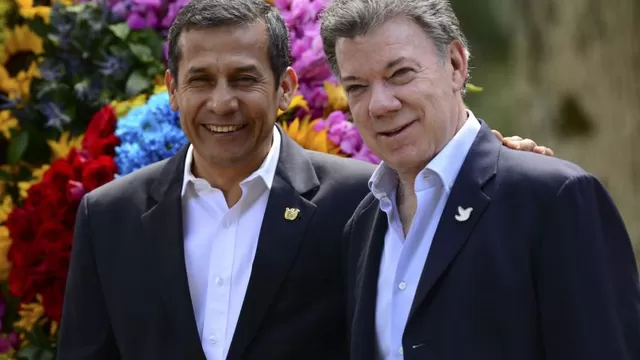 Ollanta Humala y Juan Manuel Santos. Foto: AFP