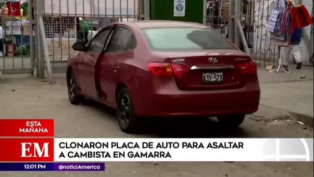 Gamarra: Delincuentes clonaron placa de auto para asaltar a cambista