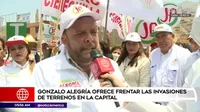 Gonzalo Alegría anuncia que frenará las invasiones de terrenos en Lima