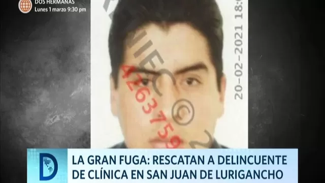 Genaro Agustín Aguilar Oliva había sido trasladado del penal de Lurigancho al centro médico para una tomografía / Domingo al Día