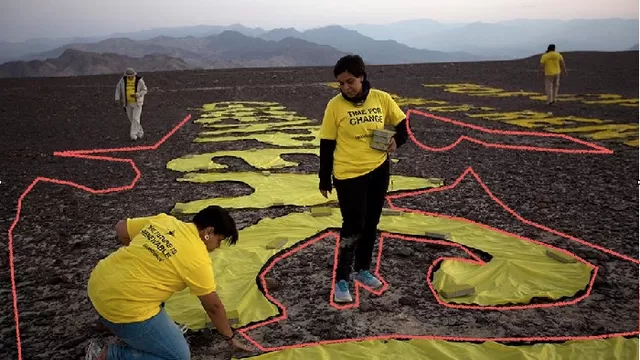 Greenpeace se puso a disposición de la justicia por daños a las líneas de Nasca