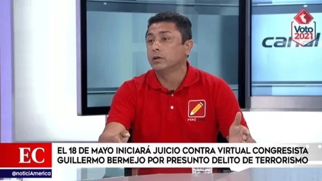 Guillermo Bermejo de Perú Libre. Captura de video: América Noticias