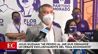 Julio Guzmán: "He pedido al JNE que organice un debate exclusivamente sobre el tema económico"