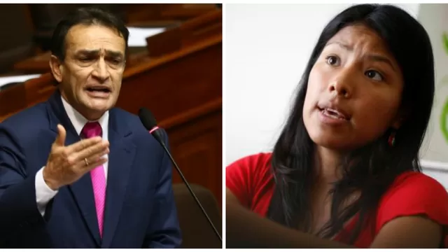 Congresistas Héctor Becerril e Indira Huilca. 
