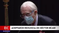Pedro Castillo aceptó renuncia irrevocable de Héctor Béjar