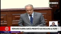Hernando Guerra García presentó sus disculpas ante el Pleno del Congreso