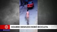 Hombre desnudo robó bicicleta y escapó por las calles de Trujillo