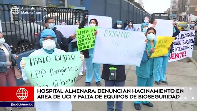 Hospital Almenara: Denuncian hacinamiento en UCI y falta de equipos de bioseguridad