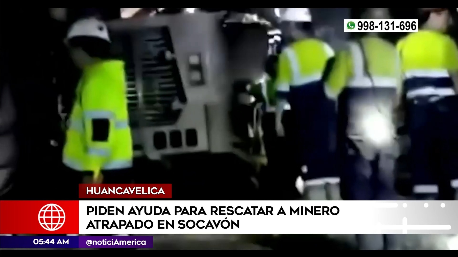 Minero quedó atrapado en socavón en Huancavelica. Foto: América Noticias