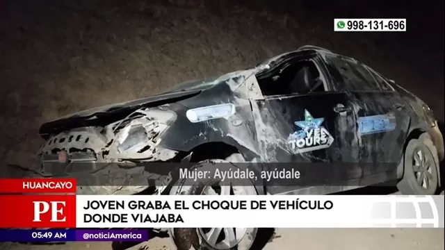 Huancayo: Joven grabó momento exacto de choque de vehículo donde viajaba 
