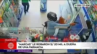 Huancayo: Marcas robaron S/ 20 mil a dueña de farmacia