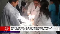 Huancayo: niña cae de tercer piso y varilla de fierro le atraviesa el cráneo