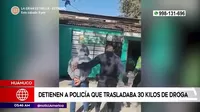 Huánuco: Detienen a policía que trasladaba 30 kilos de droga