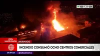 Huánuco: Incendio consumió ocho centros comerciales