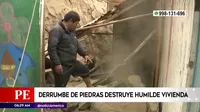 Huarochirí: Derrumbe de piedras destruye humilde vivienda