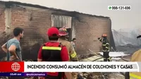 Huarochirí: Incendio consumió almacén de colchones y casas