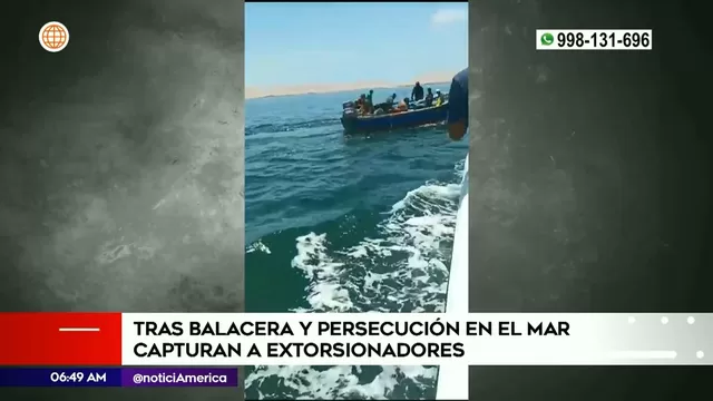Ica: Capturan a extorsionadores tras balacera y persecución en el mar