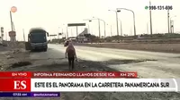 Ica: Tránsito vehicular en la Panamericana Sur se desarrolla con normalidad