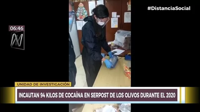 Incautan 94 kilos de cocaína en Serpost de Los Olivos durante el 2020
