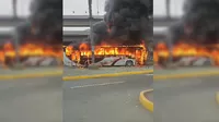 Independencia: Bus de transporte público se incendió en plena Panamericana Norte