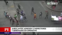 Independencia: Cámara captó agresión de ambulantes contra inspectores y serenos
