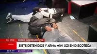 Independencia: Detienen a 7 personas y hallan arma mini uzi en discoteca