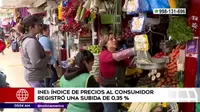 INEI: Índice de precios al consumidor registró una subida de 0.35 %
