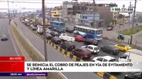 Intenso tráfico en la vía de Evitamiento con dirección al Cercado de Lima