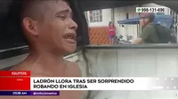 Iquitos: Ladrón lloró tras ser sorprendido robando en iglesia