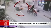 Iquitos: Marcas en moto arrebataron 55 mil soles a mujer