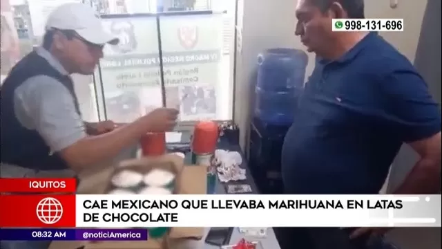 Iquitos: Mexicano llevaba marihuana en latas de chocolate