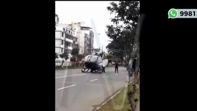 Jesús María: helicóptero de la Policía aterrizó de emergencia en la Av. Brasil